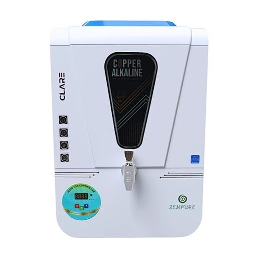 Zenpure Clare 15 Litre RO+UV+UF+ALKALINE+Auto TDS Controller Pure Copper Water Purifier Dispenser Machine (With Free Pre Filter)