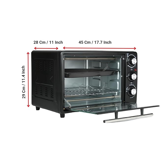 Zenpure 25 Litre OTG Oven for Baking, Grilling, Toasting, 1400W, Transparent Glass Door, Pizza Tray, Auto-Off Buzzer Timer, 1 Year Warranty